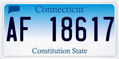 CT license plate AF18617