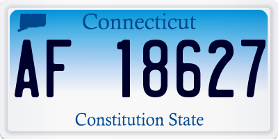 CT license plate AF18627