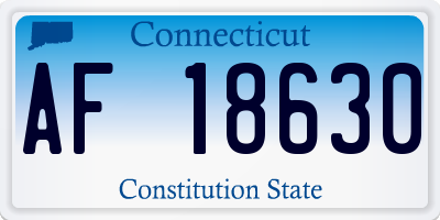 CT license plate AF18630