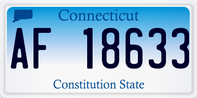 CT license plate AF18633