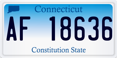 CT license plate AF18636
