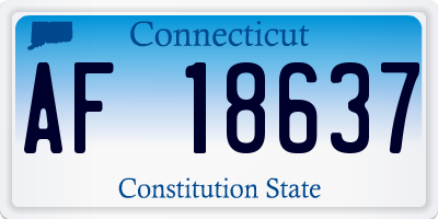 CT license plate AF18637