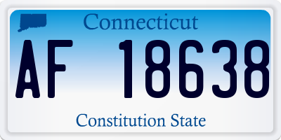CT license plate AF18638