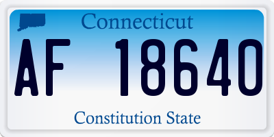 CT license plate AF18640