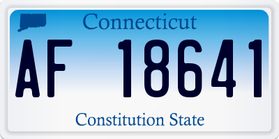 CT license plate AF18641