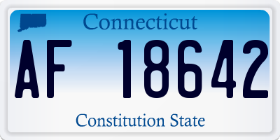 CT license plate AF18642
