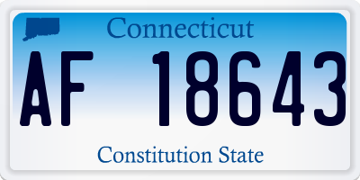 CT license plate AF18643