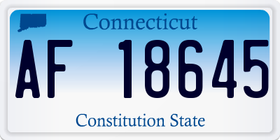 CT license plate AF18645