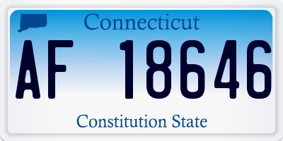 CT license plate AF18646