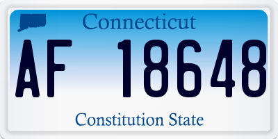 CT license plate AF18648