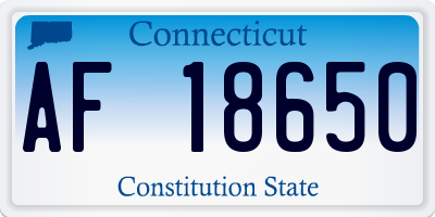CT license plate AF18650