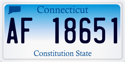 CT license plate AF18651