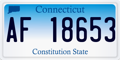 CT license plate AF18653
