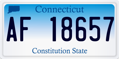 CT license plate AF18657