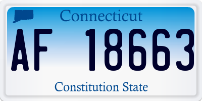 CT license plate AF18663