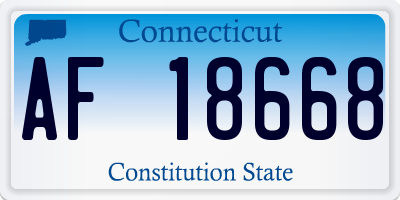 CT license plate AF18668