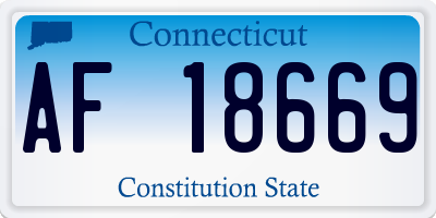 CT license plate AF18669
