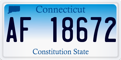 CT license plate AF18672