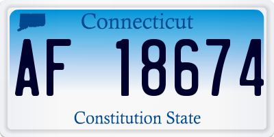 CT license plate AF18674
