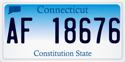 CT license plate AF18676