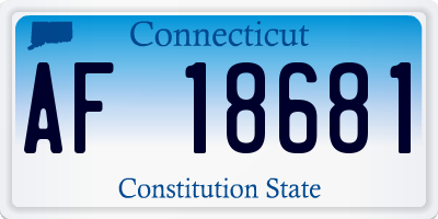 CT license plate AF18681
