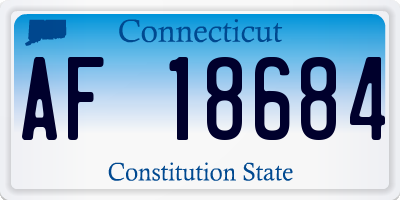CT license plate AF18684