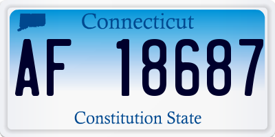 CT license plate AF18687