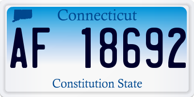 CT license plate AF18692