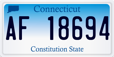 CT license plate AF18694
