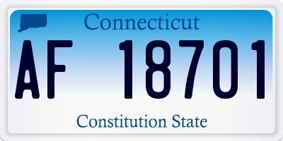 CT license plate AF18701