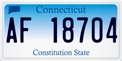 CT license plate AF18704