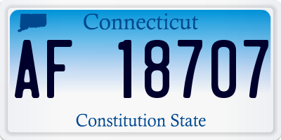 CT license plate AF18707
