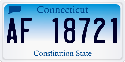 CT license plate AF18721