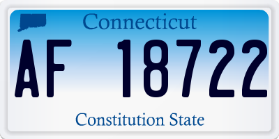CT license plate AF18722