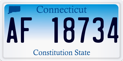 CT license plate AF18734