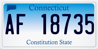 CT license plate AF18735