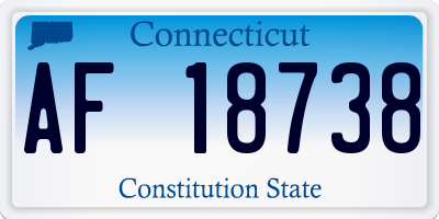 CT license plate AF18738