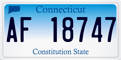 CT license plate AF18747