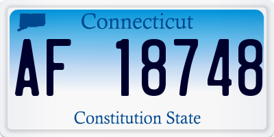 CT license plate AF18748