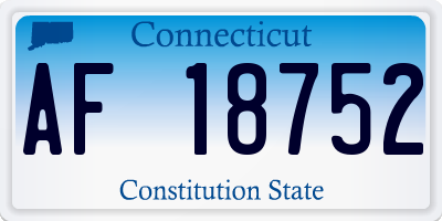 CT license plate AF18752