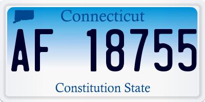 CT license plate AF18755