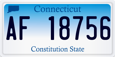 CT license plate AF18756