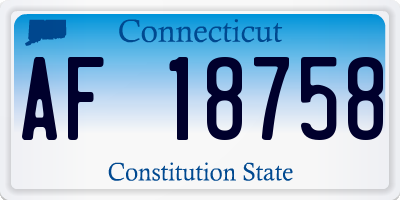 CT license plate AF18758