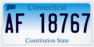 CT license plate AF18767