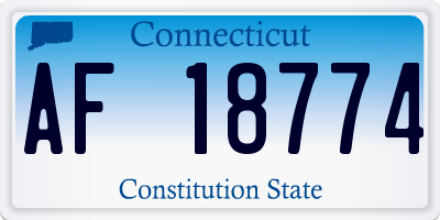 CT license plate AF18774