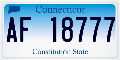 CT license plate AF18777
