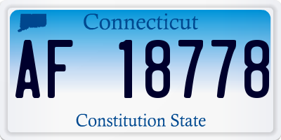 CT license plate AF18778