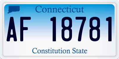 CT license plate AF18781