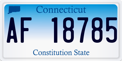 CT license plate AF18785