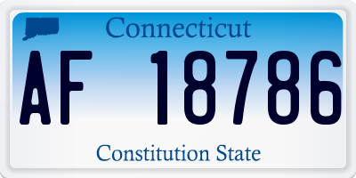 CT license plate AF18786